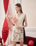 V-neck Sleeveless Floral Print Dress