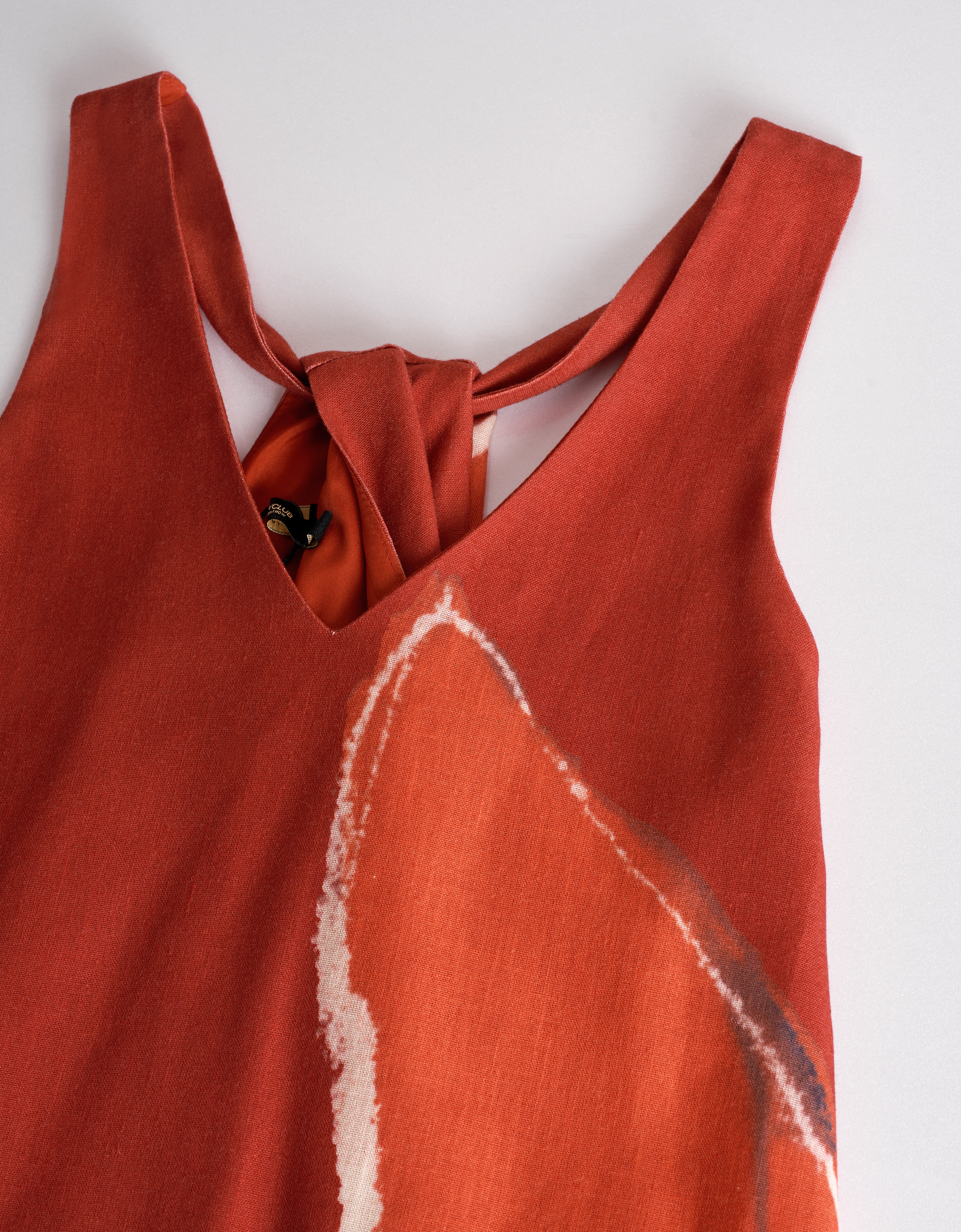 Hand-painted Floral Print Sleeveless Dress