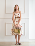 Floral Print Square Neck Midi Dress