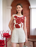 Geometric Floral Print Sleeveless Top