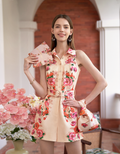 Floral Print Sleeveless Collared Romper