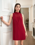 High Neck Tie Back Sleeveless Dress