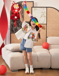 Floral Print Short Sleeve Kids Shirt