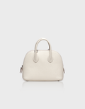 Shell-shaped Leather Bowling Handbag