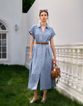 Tencel Button Front Denim Shirt Dress