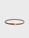 Irregular Metal Buckle Thin Leather Belt