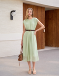 Sheer Layer A-line Midi Dress
