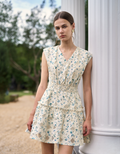 Floral Embroidery V-neck Sleeveless Dress