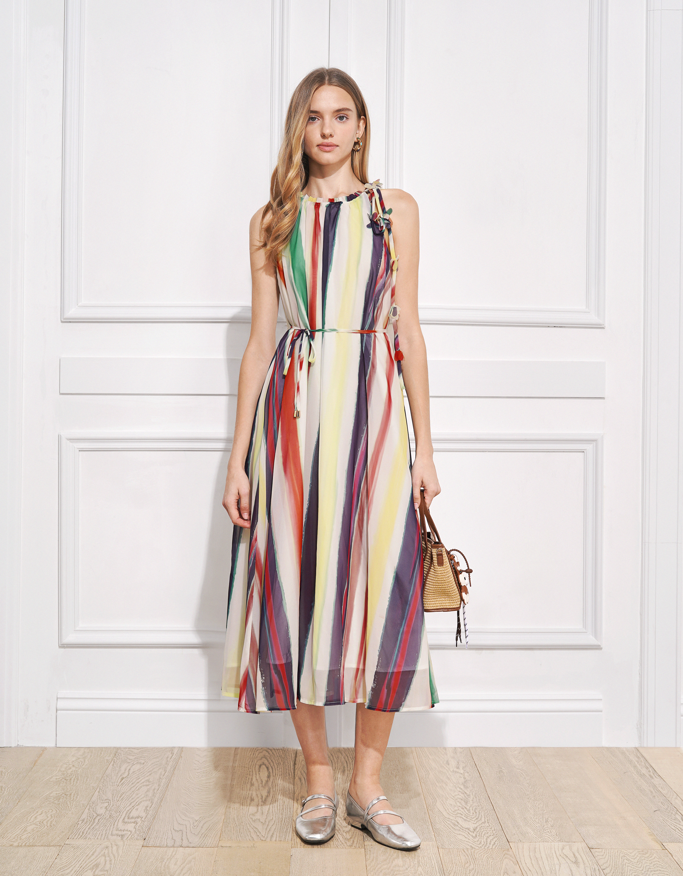 multicolor stripe print(a29993)