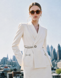 Acetate-blend Chain Buckle Suit Jacket