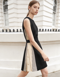 Colorblock Stripe Round Neck Sleeveless Dress
