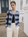 Wavy Pattern Long Sleeve Knit Cardigan