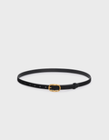 Check Embossed Buckle Suede Leather Belt