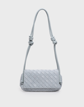 Suede Woven Flap Bag