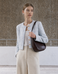 Fringe Trims Check Tweed Jacket