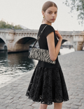 Lace Skirt Short Sleeve Dress