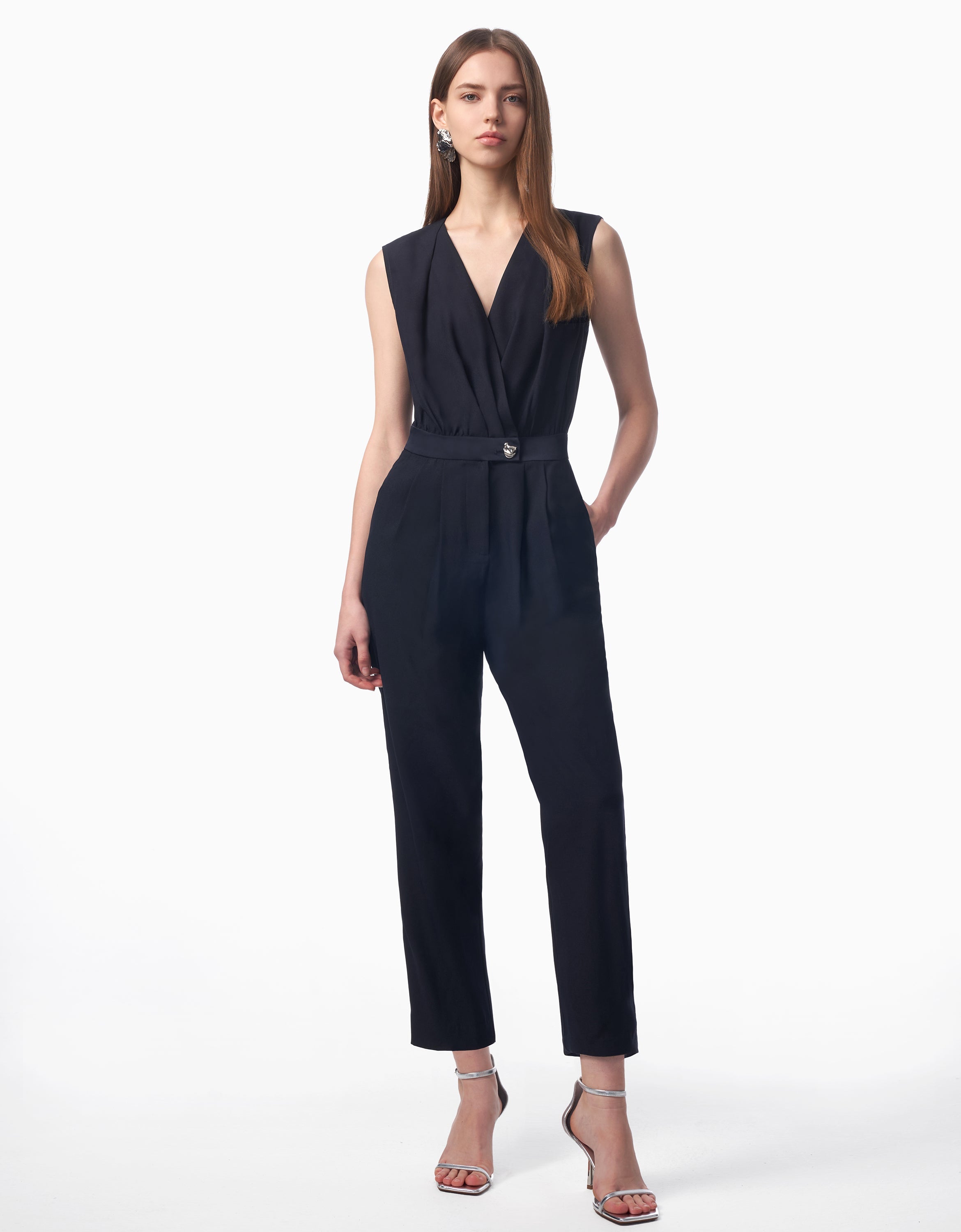 V Neck Wrap Jumpsuit – SaturdayClub Singapore